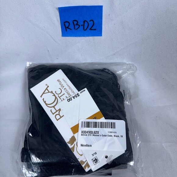 BECCA ETC Women's Color Code Hipster Bikini Bottoms 6584497 Black Size 3X - Picture 3 of 3